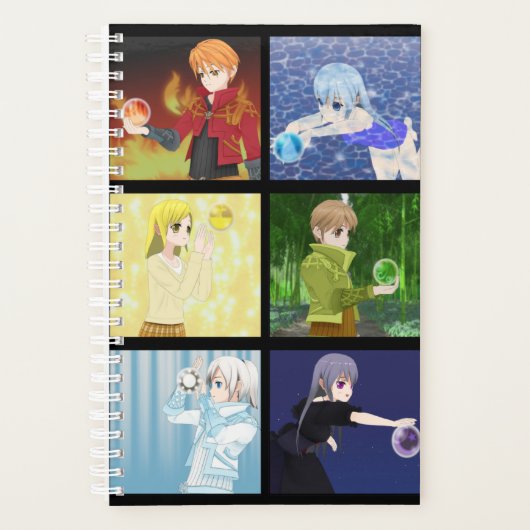 Anime elementaire tekenlaptop planner (Voorkant)