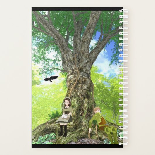 Anime elementaire tekenlaptop planner (Achterkant)