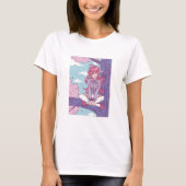 Anime Elf Girl in een boom T-shirt (Voorkant)