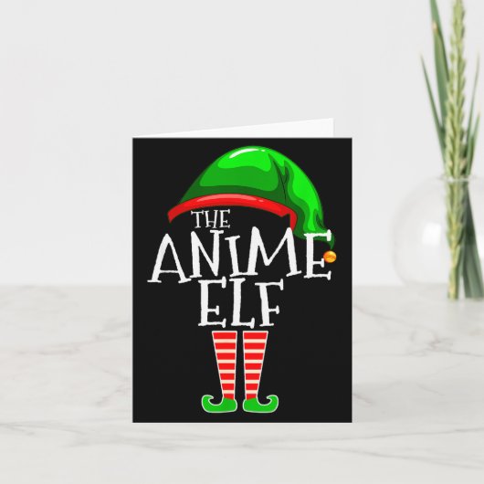 Anime Elf Groep Matching Familie Kerstcadeau Hol Kaart (Voorkant)