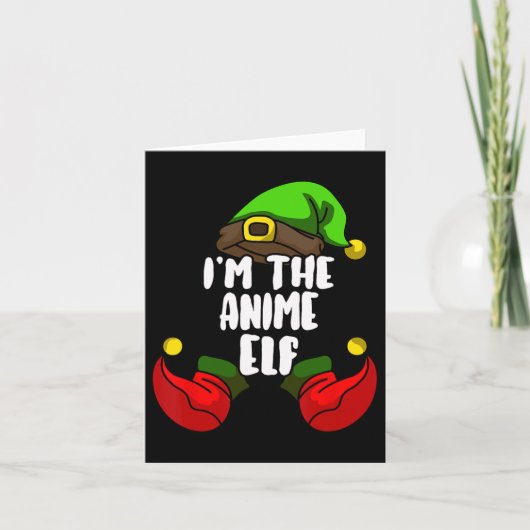 Anime Elf Matching Family Group kerstparty Pa Kaart (Voorkant)