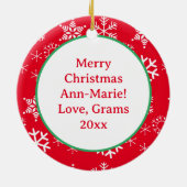 Anime Elves en Snowflakes gepersonaliseerde kerst Keramisch Ornament (Achterkant)