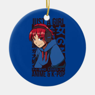 Anime en K-pop liefhebben, gewoon een meisje dat h Keramisch Ornament