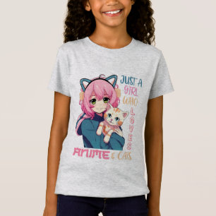 Anime en Katten Meisjes Graphic T-shirt