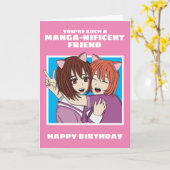 Anime en Manga Birthday Kaart voor beste vriend (Gele Bloem)