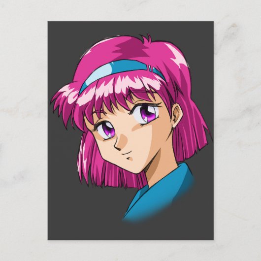 Anime en Manga Faces Briefkaart (Voorkant)