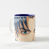 Anime en Manga Faces Tweekleurige Koffiemok (Voorkant links)