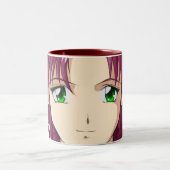 Anime en Manga Faces Tweekleurige Koffiemok (Center)