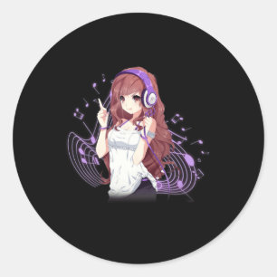 Anime en Music Merch Kawaii Manga Otaku voor Tiene Ronde Sticker