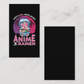 Anime en Ramen Girl Otaku Retro Japans Manga Visitekaartje (Voorkant / Achterkant)