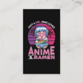 Anime en Ramen Girl Otaku Retro Japans Manga Visitekaartje (Voorkant)