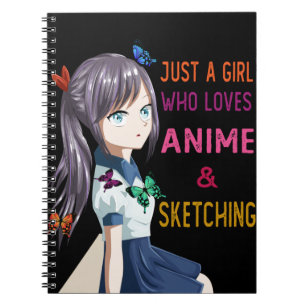 Anime en Sketching, alleen een meisje dat van Anim Notitieboek