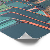 Anime esthetiek in een bus Landscape Art Print (Hoek)