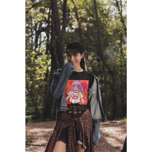 Anime Esthetisch Meisje "Cherry Bomb" Euphoria Muz T-shirt