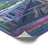 Anime esthetische binnenkant treinstation landscha poster (Hoek)