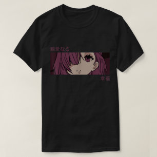 Anime Esthetische Meisje Paarse Stemming Kunst T-shirt