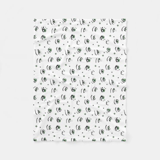 ANIME EYE PATROON ONTWERP FLEECE DEKEN (Voorkant)