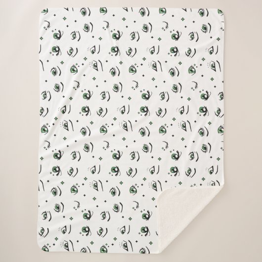 ANIME EYE PATROON ONTWERP SHERPA DEKEN (Voorkant)