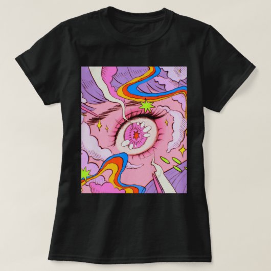 Anime Eyes pasta Kawaii Egirl Japans T-shirt (Design voorkant)