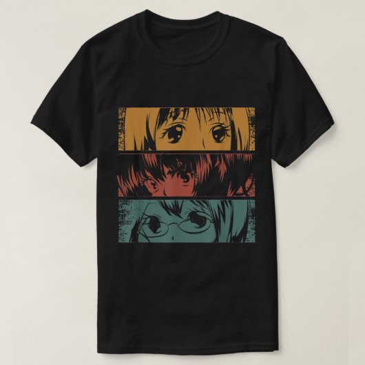 Anime Eyes Retro Aesthetic Design T-shirt (Design voorkant)