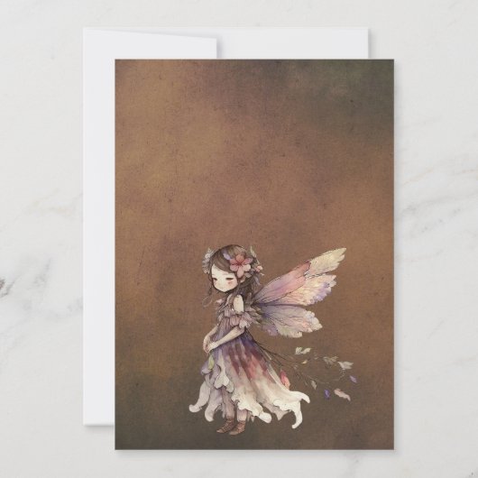 Anime Fairy Girl's 5e uitnodiging voor de verjaard (Achterkant)