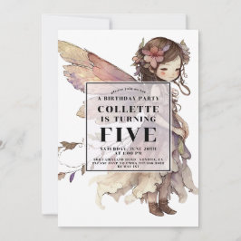 Anime Fairy Girl's 5e uitnodiging voor de verjaard