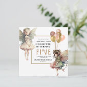 Anime Fairy Girl's 5e verjaardag Kaart (Staand voorkant)