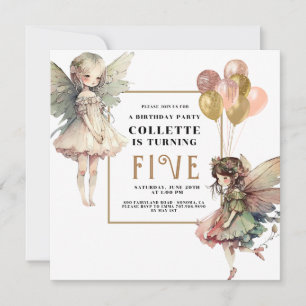 Anime Fairy Girl's 5e verjaardag Kaart
