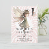 Anime Fairy Meisje's 1e Verjaardag Kaart (Staand voorkant)