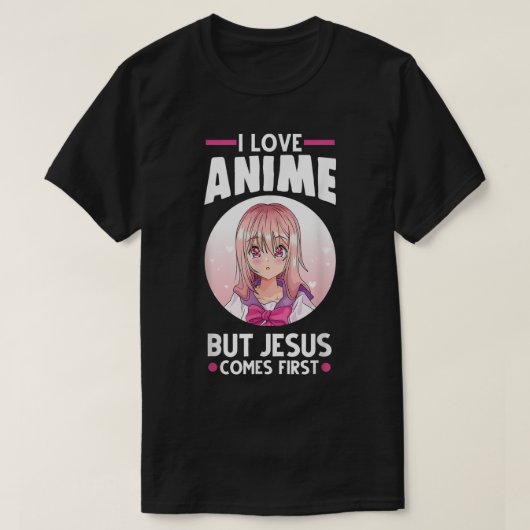 Anime Faith Jesus First Design T-shirt (Design voorkant)