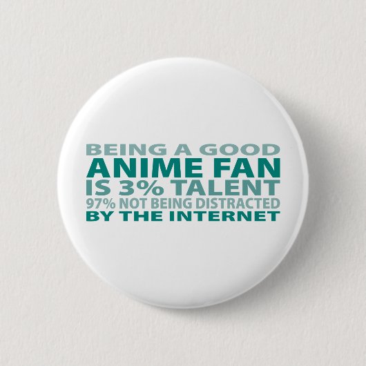 Anime Fan 3% Talent Ronde Button 5,7 Cm (Voorkant)