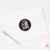 Anime Fan Girl Otaku Ronde Sticker (Envelop)