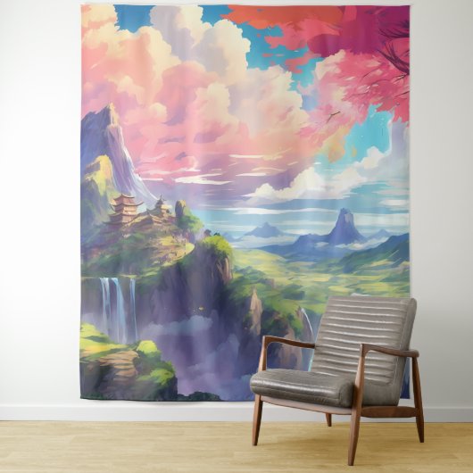 Anime fantastisch landschap wandtapijt wandkleed (In situ)