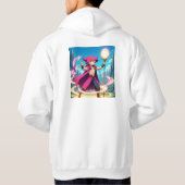 Anime Fantasy Mage Boy Casting Magic with Glowing Hoodie (Achterkant)