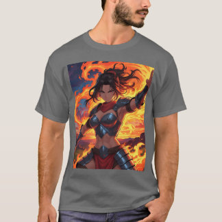 ANIME FIRE GIRL vriend T-shirt