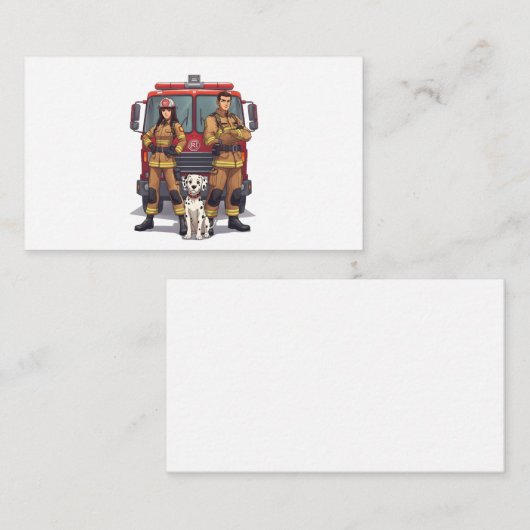Anime Firefighters & Dalmatian Card Informatiekaartje (Voorkant / Achterkant)