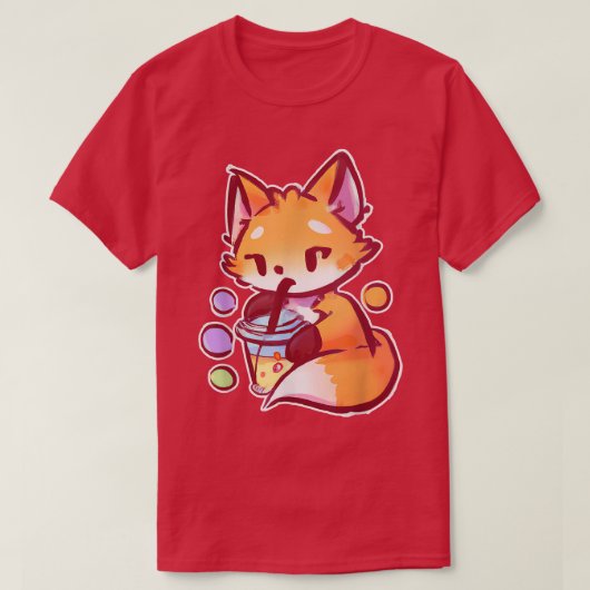 Anime Fo Drinking Bubble Tea Kawaii40  T-shirt (Design voorkant)