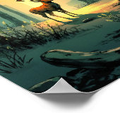 Anime Forest Deer Spirit Wall Art Poster (Hoek)
