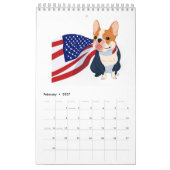 Anime Franse Bulldog met Amerikaanse vlag Kalender (Feb 2027)