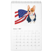 Anime Franse Bulldog met Amerikaanse vlag Kalender (Jan 2027)