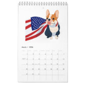 Anime Franse Bulldog met Amerikaanse vlag Kalender (Mar 2026)