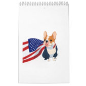 Anime Franse Bulldog met Amerikaanse vlag Kalender (Hoes)