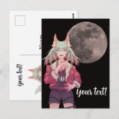 Anime, full moon briefkaart (Voorkant / Achterkant)