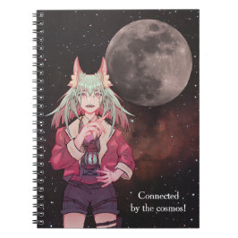Anime, full moon, Nebula Notitieboek