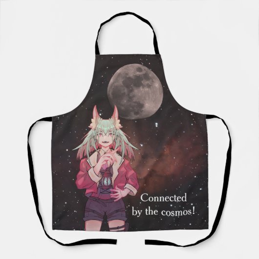Anime, full moon, Nebula Schort (Voorkant)