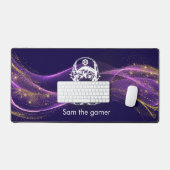 Anime Gamer Boy Bureaumatje Aangepaste Naam Paars  Bureaumat (Keyboard & Muis)