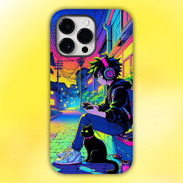 Anime Gamer met Black Cat | Case-Mate iPhone 14 Pro Max Hoesje