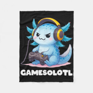 Anime Gamesolotl Axolotl Boys 10-12 Kind Gamer Gam Fleece Deken