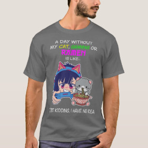 Anime Gaming Cat Lover Ramen Noodles Video Gaming T-shirt