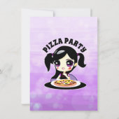 Anime Gaming Meisje Verjaardag Pizza Party Kaart (Achterkant)